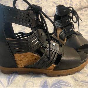 Sorel Women's Joanie II Lace Huarache Wedge Sandal size 8